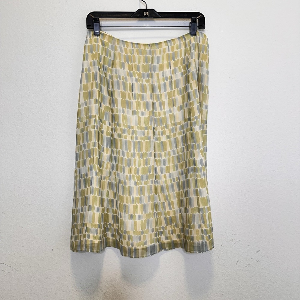Vintage Talbots Pure‎ Silk Midi Skirt Champagne Lined Classic Retro Sz 12